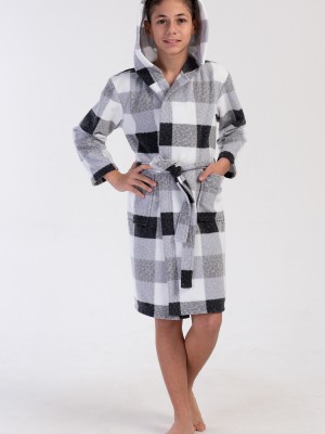 Kids' Boy Plaid Fleece Dressing Gown Kids' Boy Plaid Fleece Dressing Gown