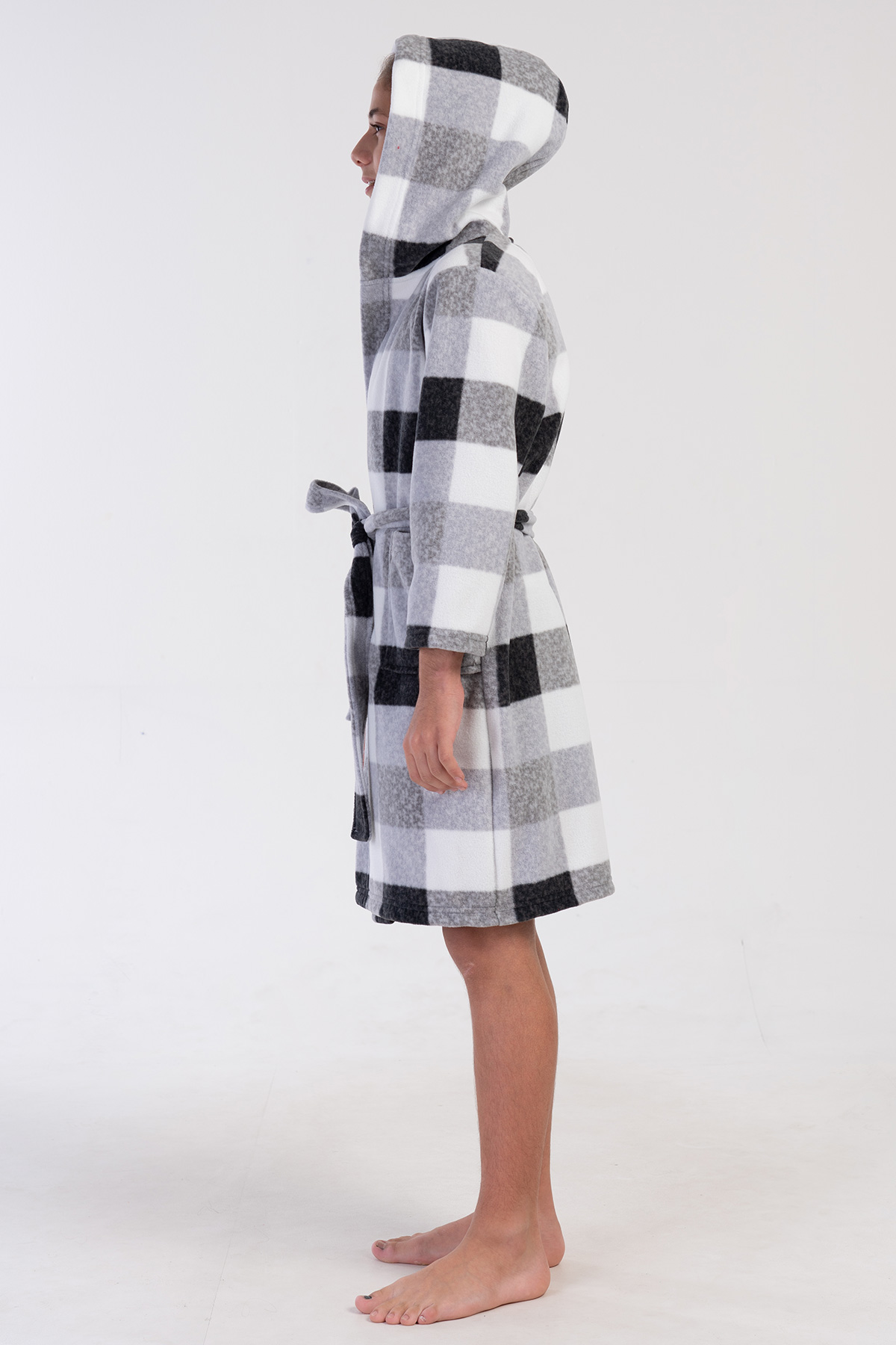 Kids' Boy Plaid Fleece Dressing Gown Kids' Boy Plaid Fleece Dressing Gown