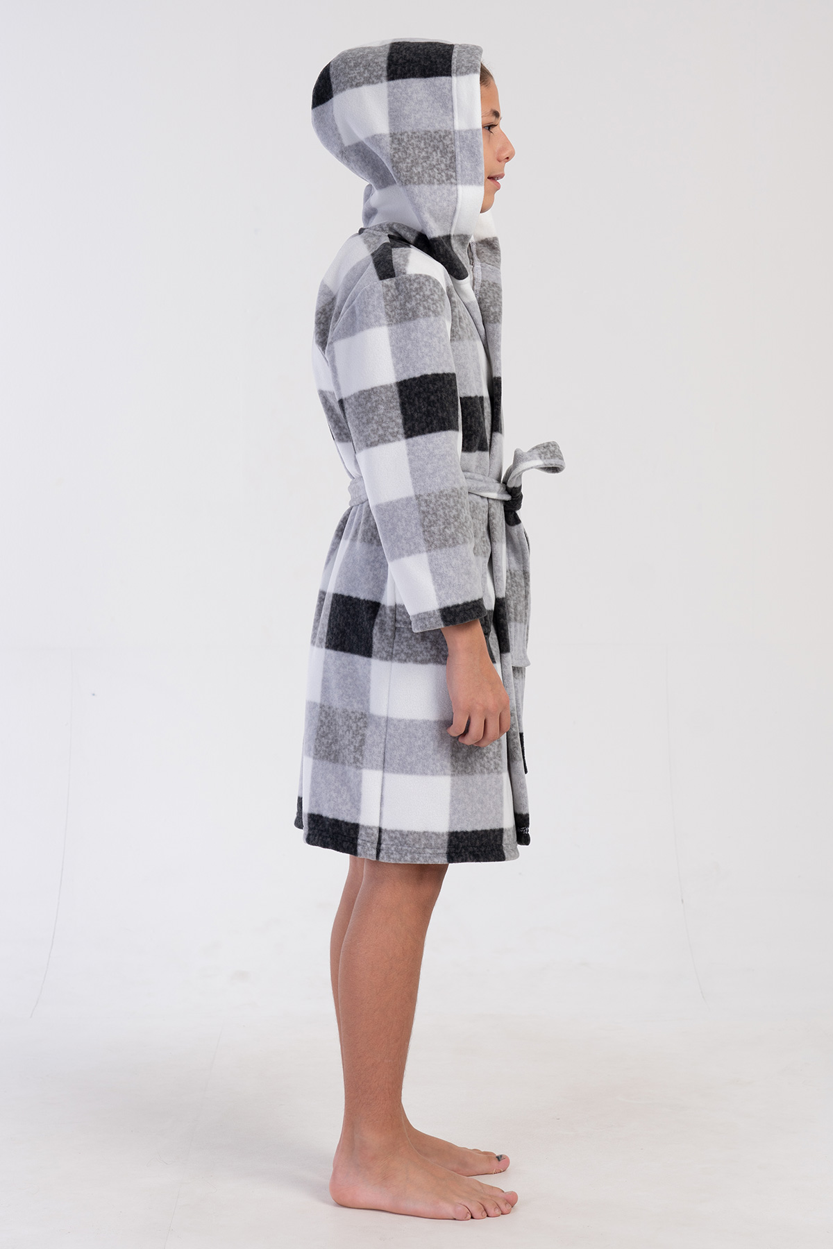 Kids' Boy Plaid Fleece Dressing Gown Kids' Boy Plaid Fleece Dressing Gown