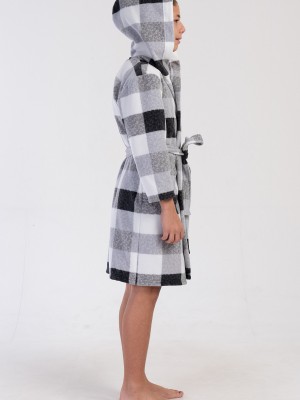 Kids' Boy Plaid Fleece Dressing Gown Kids' Boy Plaid Fleece Dressing Gown