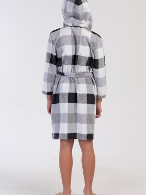 Kids' Boy Plaid Fleece Dressing Gown Kids' Boy Plaid Fleece Dressing Gown