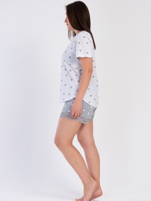 Woman Gray Lace Big Size Short Set Woman Gray Lace Big Size Short Set