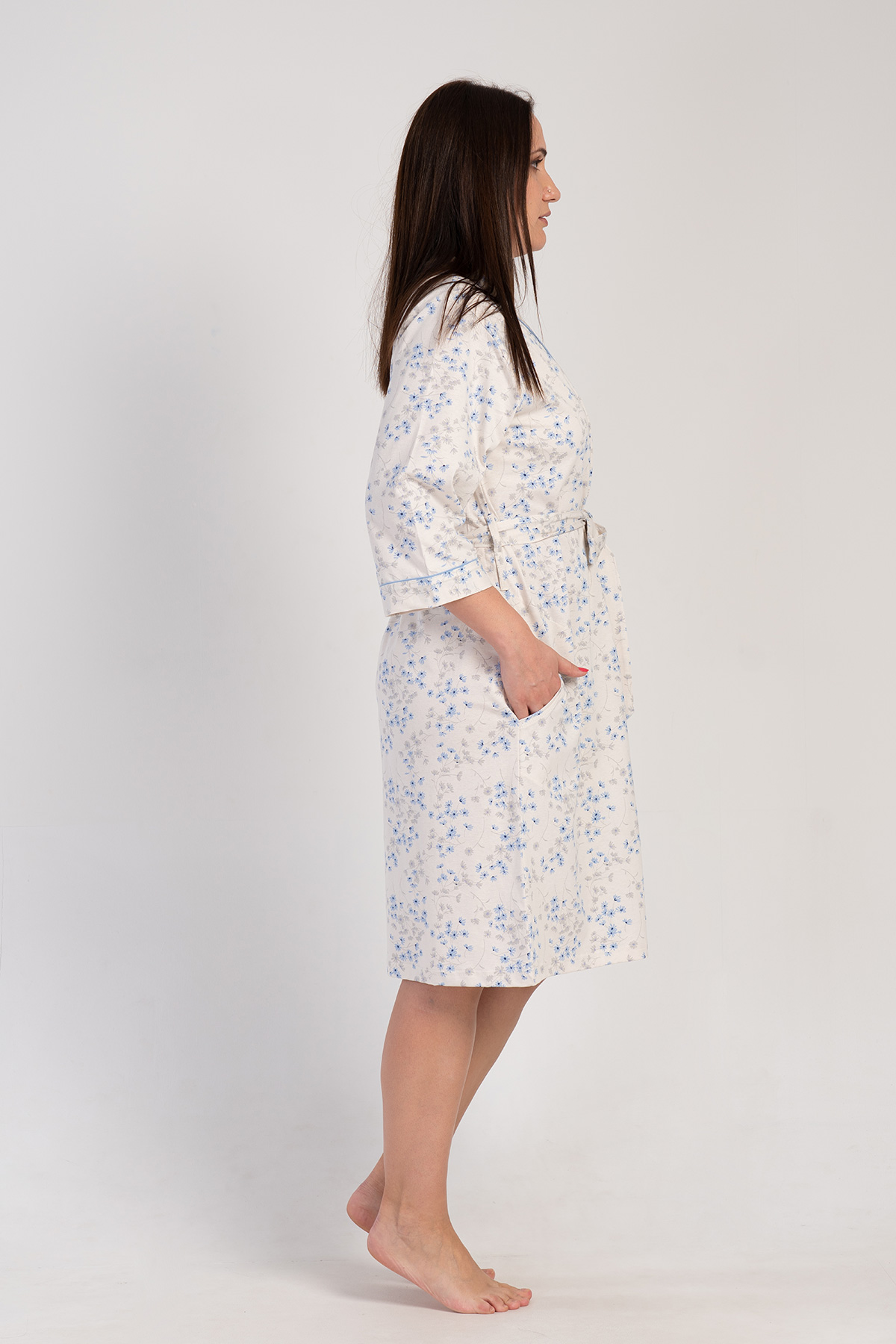 Woman Big Size Supreme Ecru Dressing Gown Woman Big Size Supreme Ecru Dressing Gown