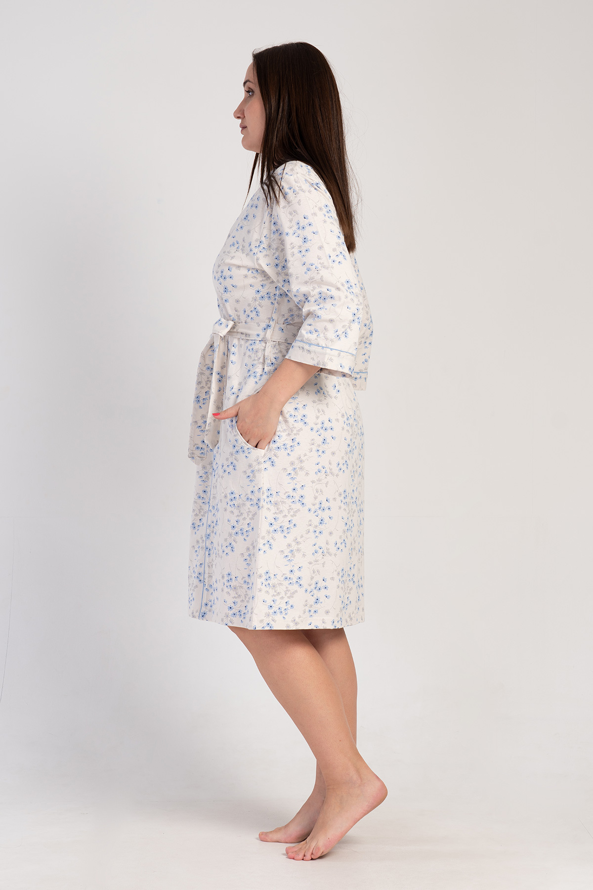 Woman Big Size Supreme Ecru Dressing Gown Woman Big Size Supreme Ecru Dressing Gown