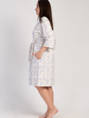 Woman Big Size Supreme Ecru Dressing Gown Woman Big Size Supreme Ecru Dressing Gown