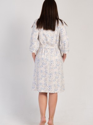 Woman Big Size Supreme Ecru Dressing Gown Woman Big Size Supreme Ecru Dressing Gown