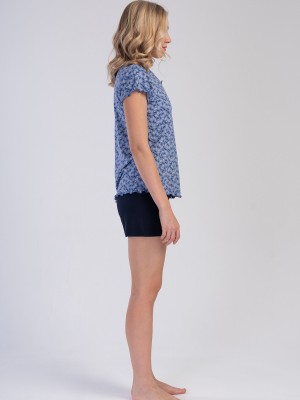 Woman Menna Viscon V Neck Short Set Woman Menna Viscon V Neck Short Set