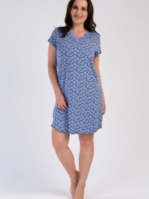 Woman Big Size Viscon Blue Tunic Woman Big Size Viscon Blue Tunic