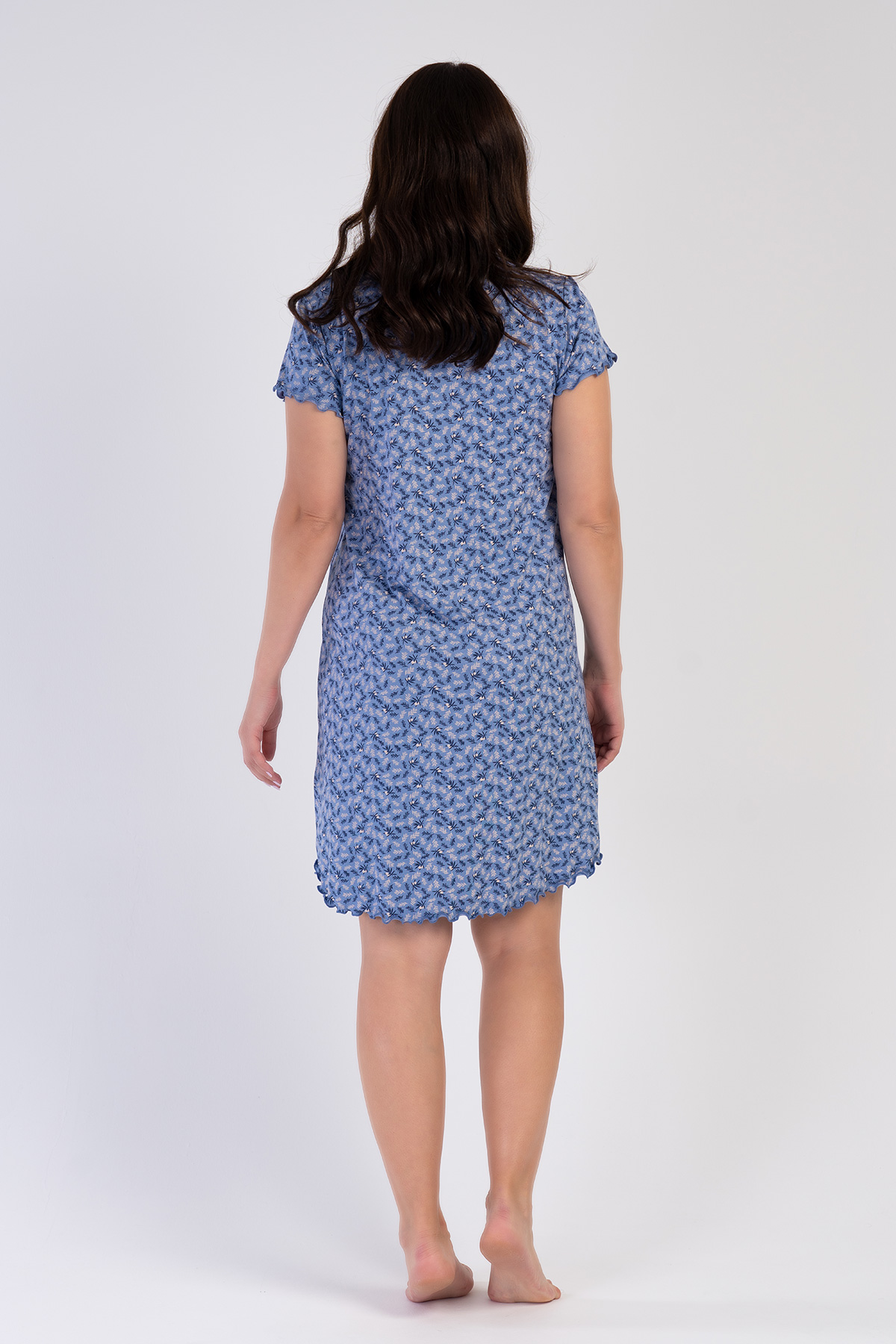 Woman Big Size Viscon Blue Tunic Woman Big Size Viscon Blue Tunic