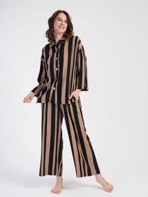 Woman Belmando Shirt Collar Line Pyjama Set Woman Belmando Shirt Collar Line Pyjama Set
