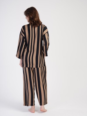 Woman Belmando Shirt Collar Line Pyjama Set Woman Belmando Shirt Collar Line Pyjama Set