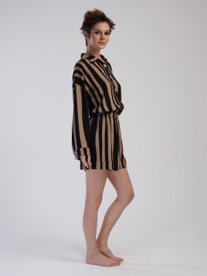 Woman Belmando Shirt Collar Line Short Set Woman Belmando Shirt Collar Line Short Set