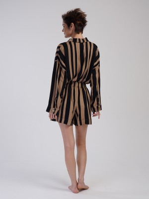 Woman Belmando Shirt Collar Line Short Set Woman Belmando Shirt Collar Line Short Set