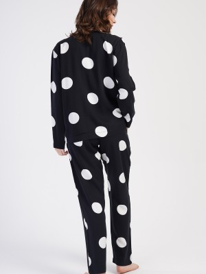 Woman Belmando Black Buttoned Pyjama Set Woman Belmando Black Buttoned Pyjama Set