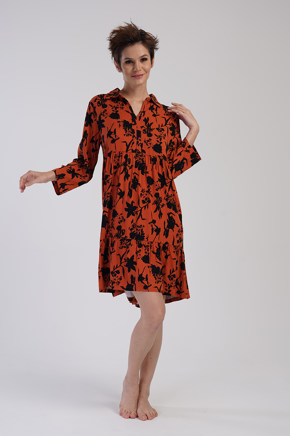 Woman Belmando Shirt Collar Tunic Woman Belmando Shirt Collar Tunic