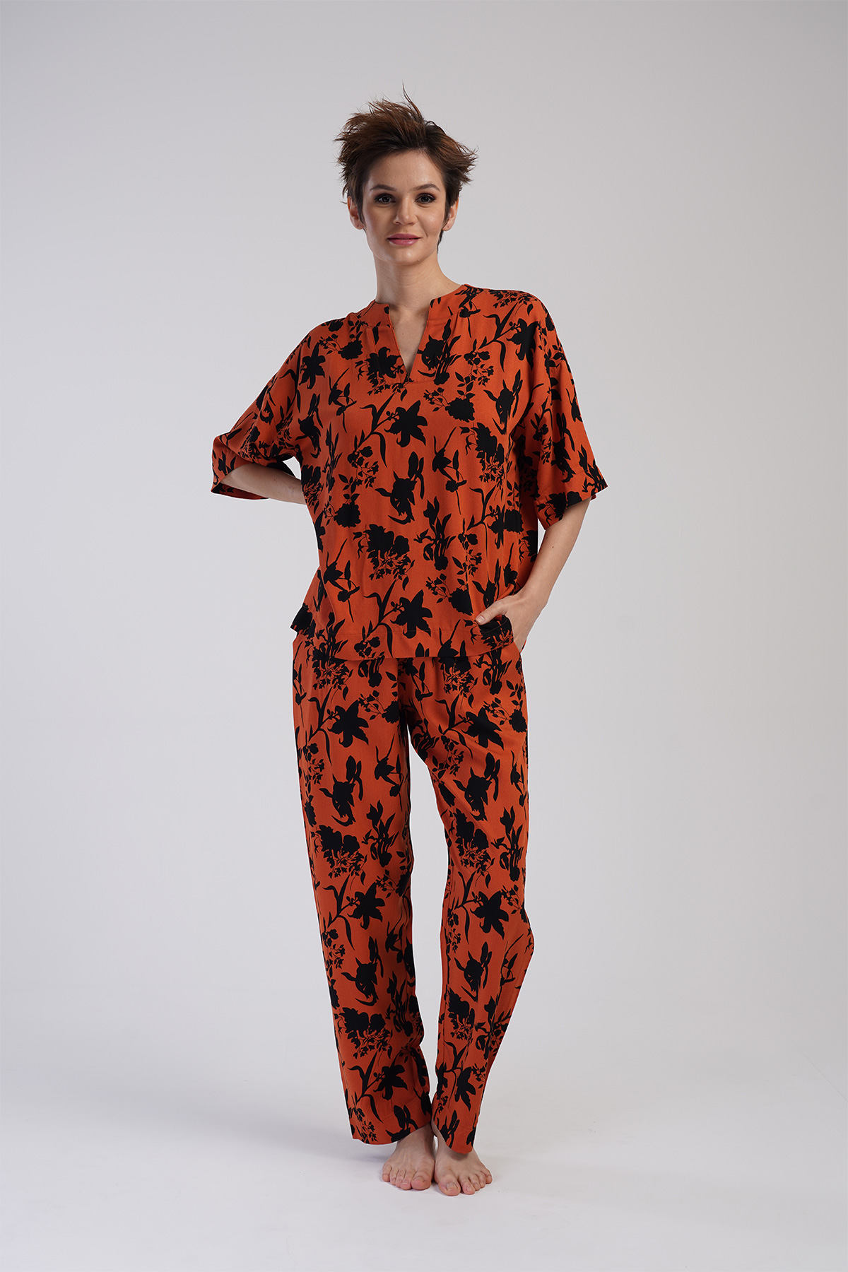 Woman Belmando Orange Pyjama Set Woman Belmando Orange Pyjama Set