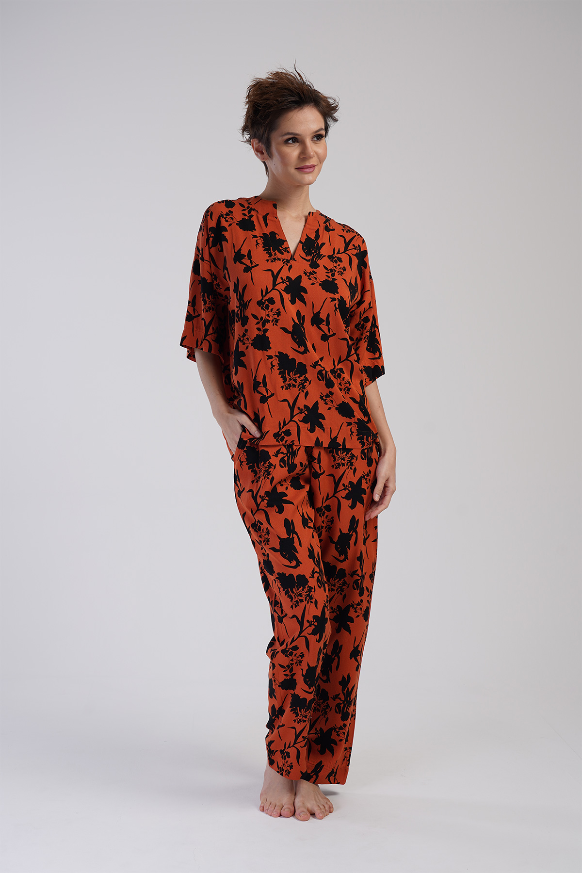 Woman Belmando Orange Pyjama Set Woman Belmando Orange Pyjama Set