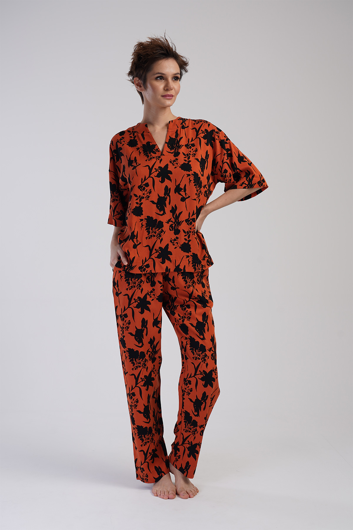 Woman Belmando Orange Pyjama Set Woman Belmando Orange Pyjama Set