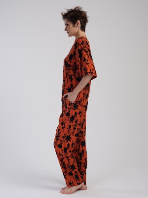 Woman Belmando Orange Pyjama Set Woman Belmando Orange Pyjama Set