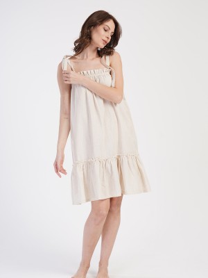 Woman Linen Ruffled Tunic Woman Linen Ruffled Tunic
