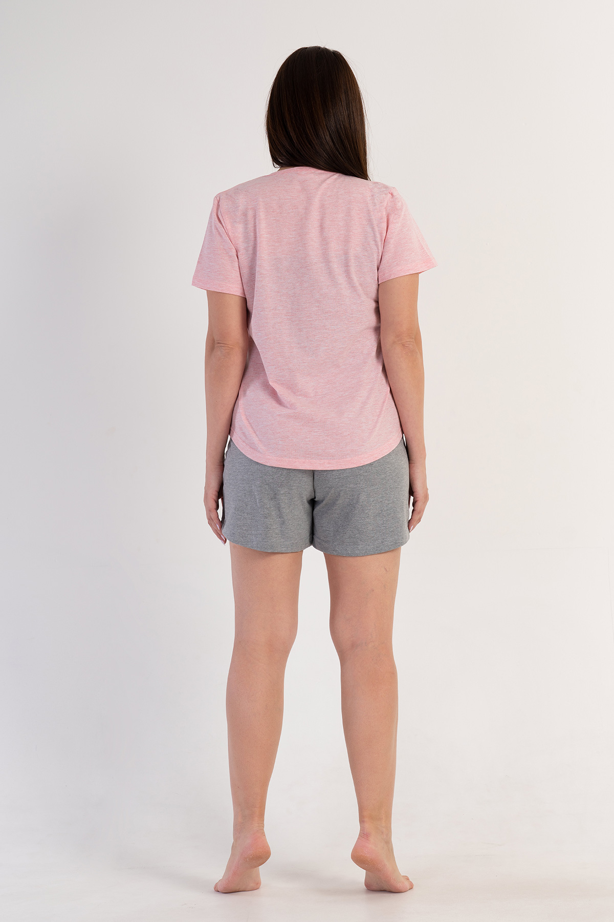 Woman Pink Star Big Size Short Set Woman Pink Star Big Size Short Set
