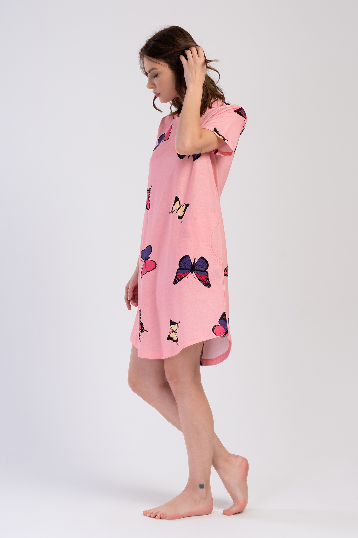 Woman Butterfly Supreme O Neck Short Sleeve Tunic Woman Butterfly Supreme O Neck Short Sleeve Tunic