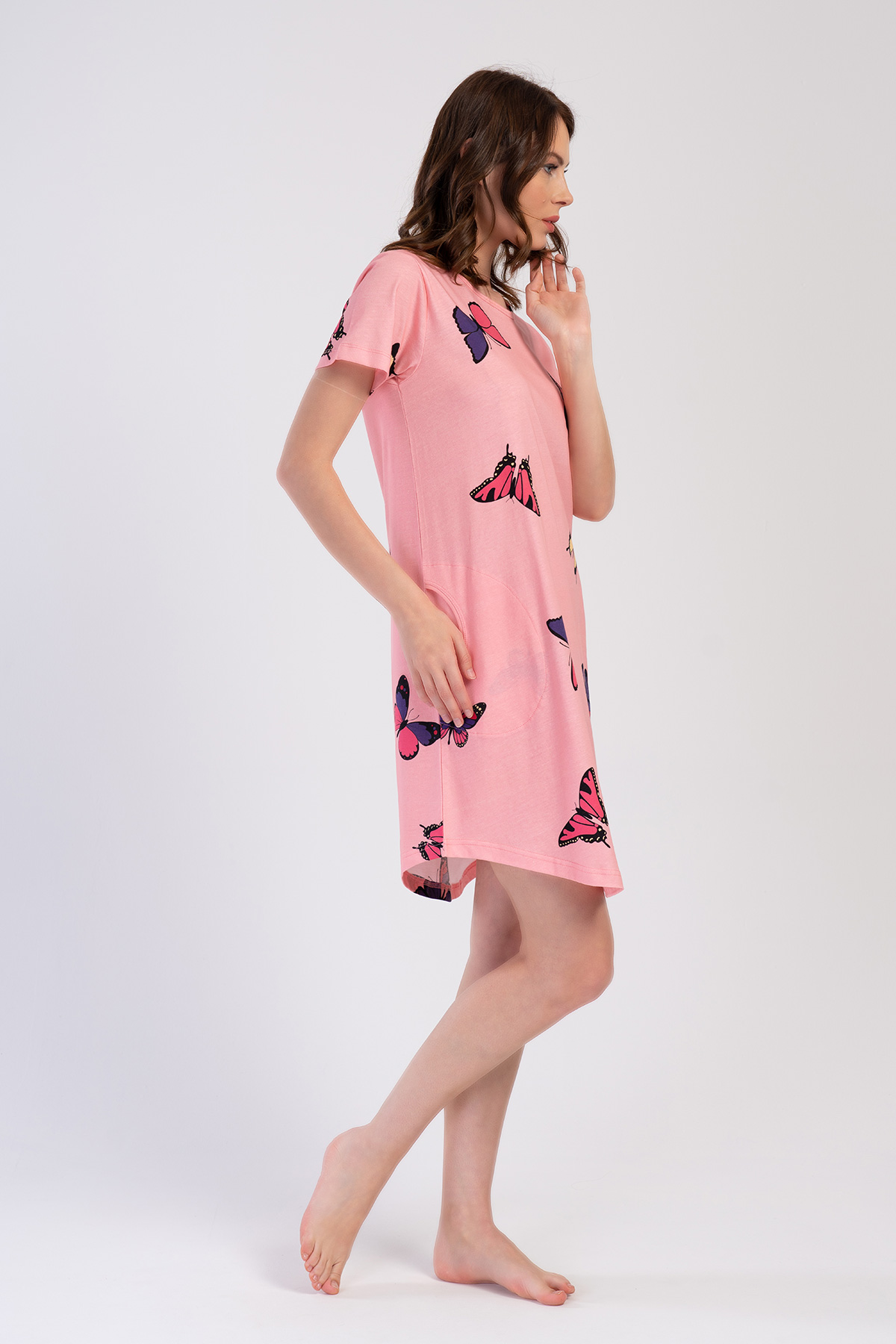 Woman Butterfly Supreme O Neck Short Sleeve Tunic Woman Butterfly Supreme O Neck Short Sleeve Tunic