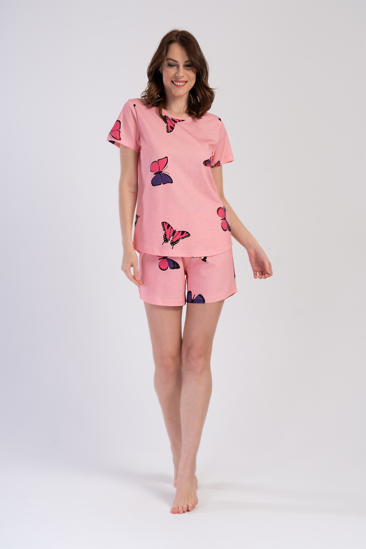 Woman Pink Butterfly Supreme Short Set Woman Pink Butterfly Supreme Short Set
