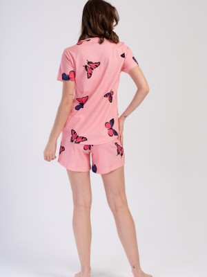 Woman Pink Butterfly Supreme Short Set Woman Pink Butterfly Supreme Short Set