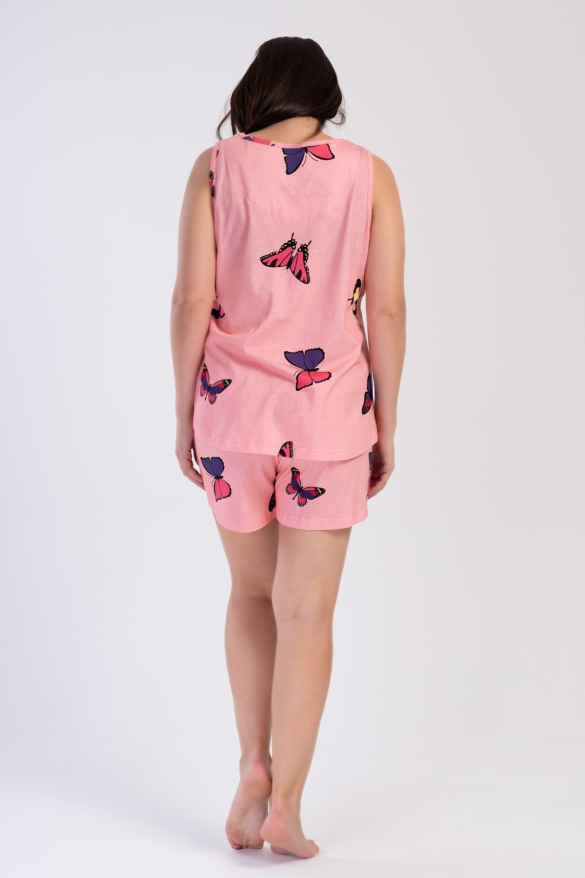 Woman Pink Butterfly Big Size Supreme Short Set Woman Pink Butterfly Big Size Supreme Short Set