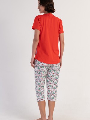 Woman Caty Supreme Short Sleeve Capri Set Woman Caty Supreme Short Sleeve Capri Set