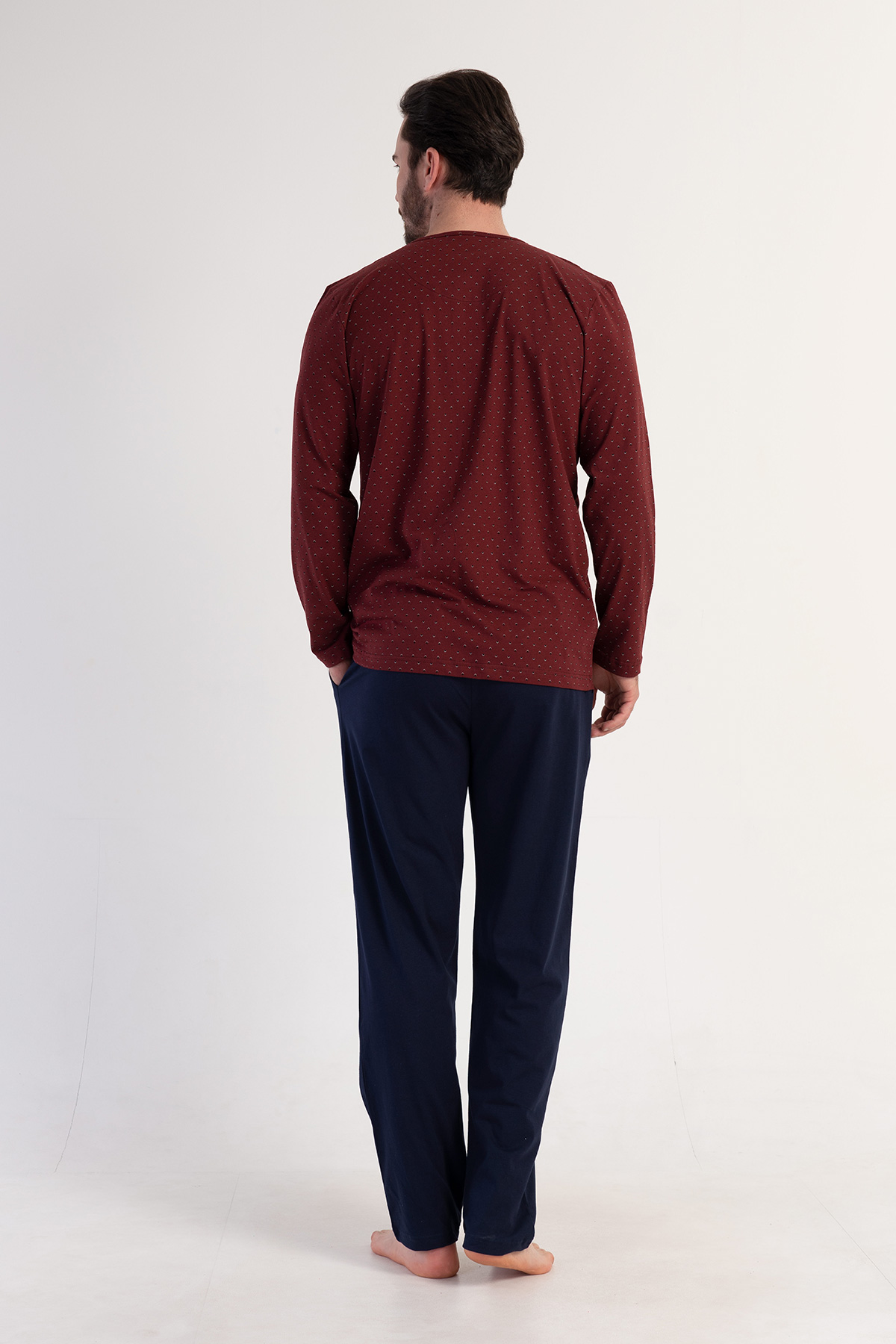 Man Supreme Bottoned Bordeaux Pyjama Set Man Supreme Bottoned Bordeaux Pyjama Set