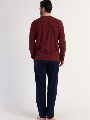 Man Supreme Bottoned Bordeaux Pyjama Set Man Supreme Bottoned Bordeaux Pyjama Set
