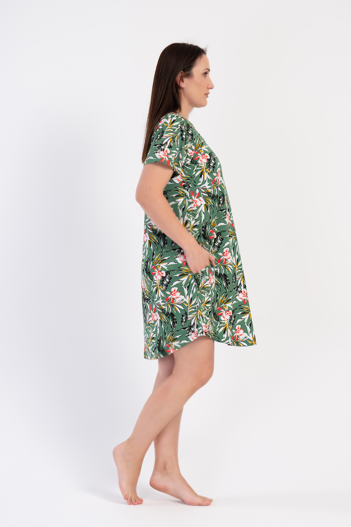 Woman Herbal Garden Big Size Pocket Detail Tunic Woman Herbal Garden Big Size Pocket Detail Tunic