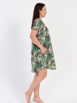 Woman Herbal Garden Big Size Pocket Detail Tunic Woman Herbal Garden Big Size Pocket Detail Tunic