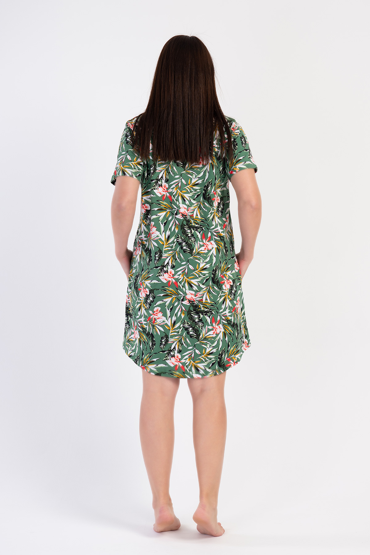 Woman Herbal Garden Big Size Pocket Detail Tunic Woman Herbal Garden Big Size Pocket Detail Tunic
