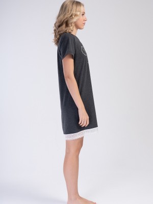 Woman Anthracite Lace Detail Tunic Woman Anthracite Lace Detail Tunic