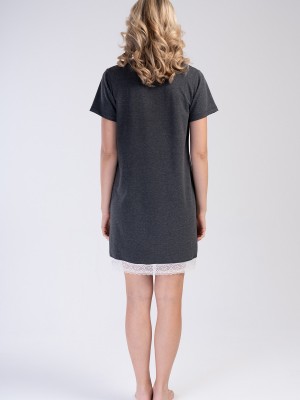 Woman Anthracite Lace Detail Tunic Woman Anthracite Lace Detail Tunic