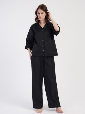 Woman Oxford Shirt Neck Pyjama Set Woman Oxford Shirt Neck Pyjama Set