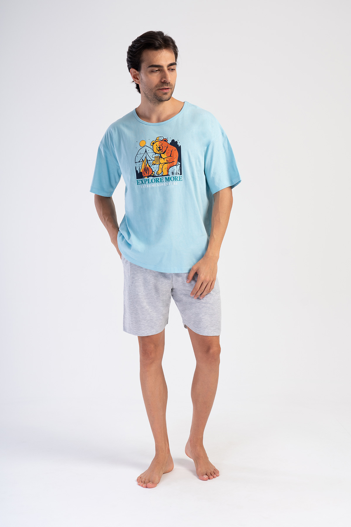 Man Explore Supreme Low Shoulder Short Set Man Explore Supreme Low Shoulder Short Set