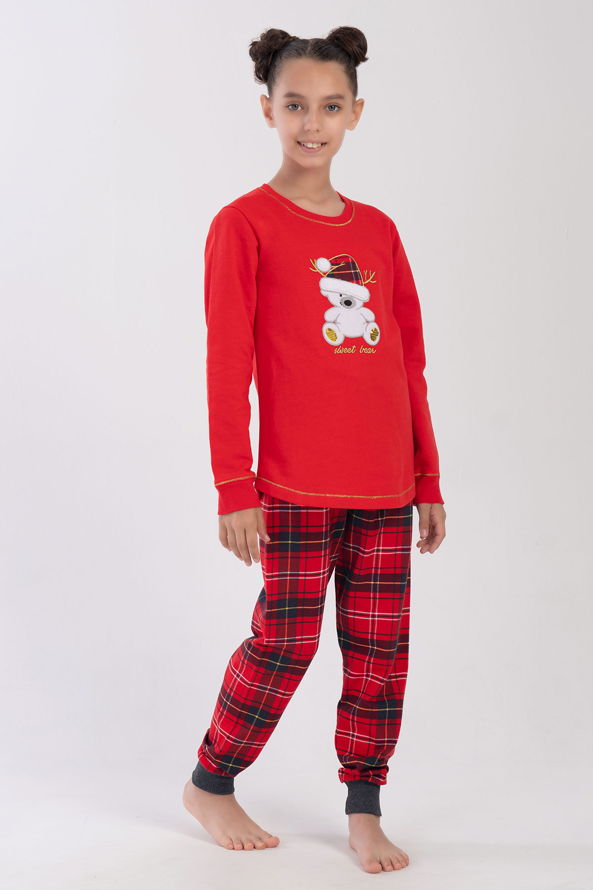 Kids' Girl Two Yarn Christmas Bear Pyjama Set Kids' Girl Two Yarn Christmas Bear Pyjama Set