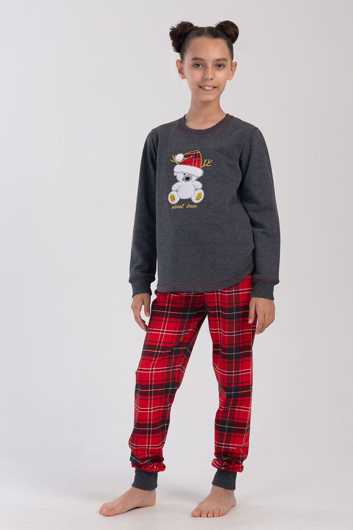 Kids' Girl Two Yarn Christmas Bear Pyjama Set Kids' Girl Two Yarn Christmas Bear Pyjama Set