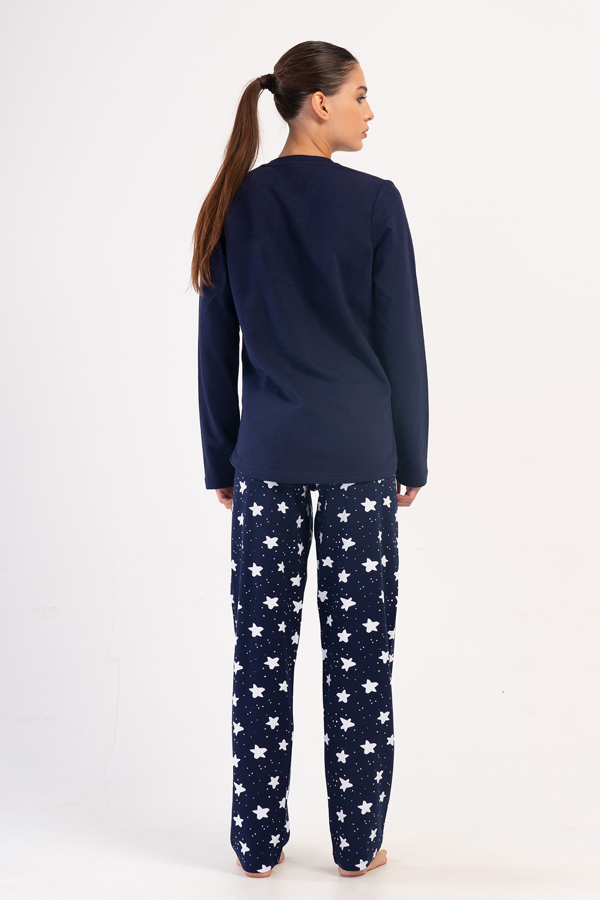 Woman Two Yarn Mesna O Neck Pyjama Set Woman Two Yarn Mesna O Neck Pyjama Set