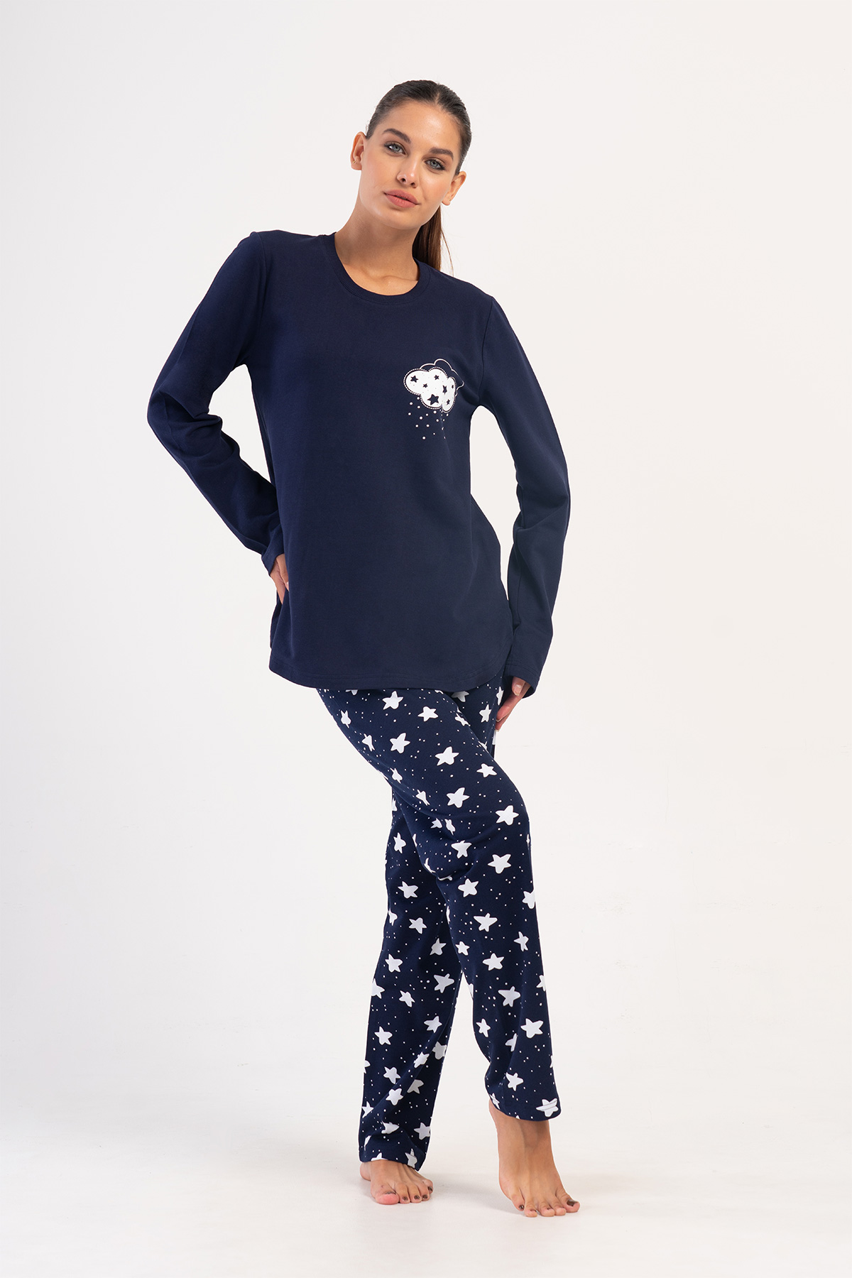 Woman Enna Two Yarn Long Sleeve Pyjama Set Woman Enna Two Yarn Long Sleeve Pyjama Set