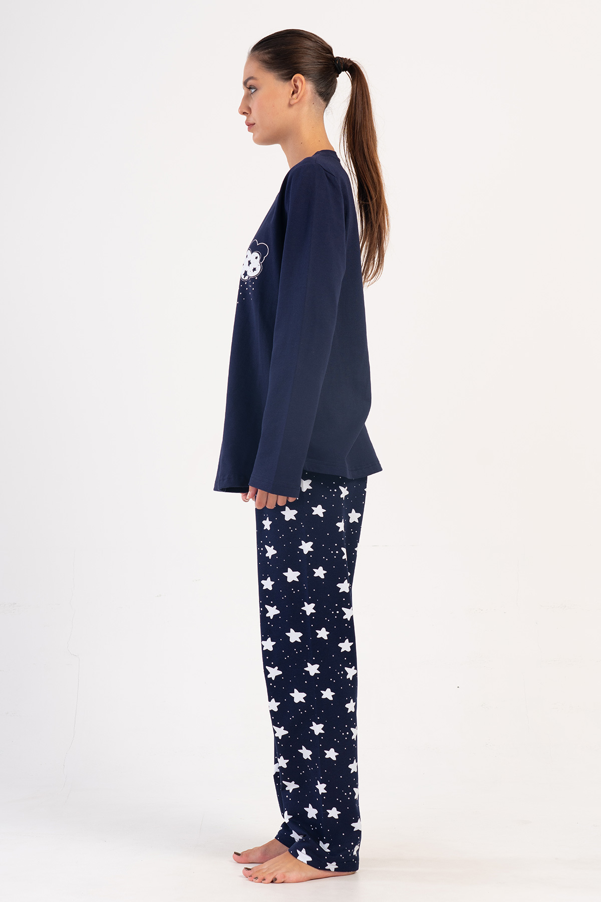 Woman Enna Two Yarn Long Sleeve Pyjama Set Woman Enna Two Yarn Long Sleeve Pyjama Set