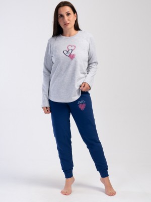 Woman Big Size Gray Two Yarn Pyjama Set Woman Big Size Gray Two Yarn Pyjama Set