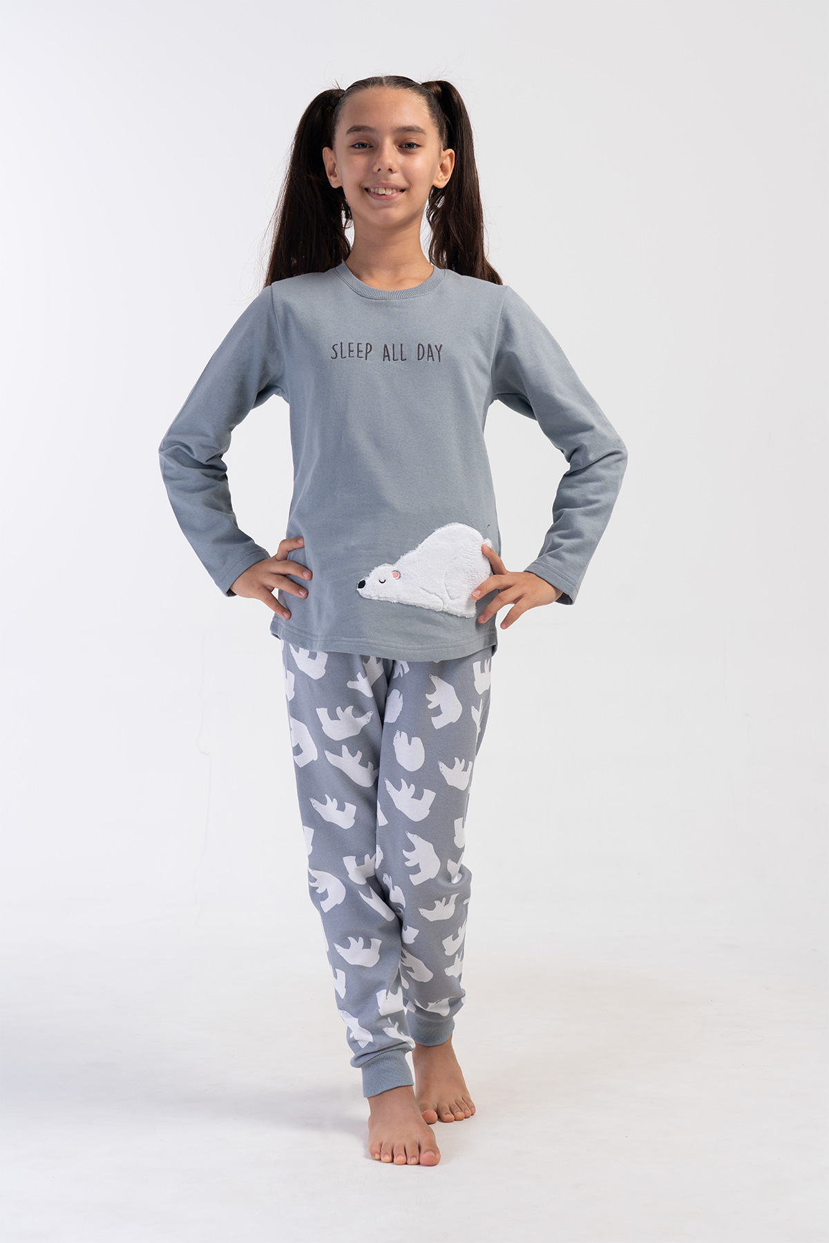 Kids' Girl Two Yarn Stone Long Sleeve Pyjama Set Kids' Girl Two Yarn Stone Long Sleeve Pyjama Set
