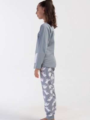 Kids' Girl Two Yarn Stone Long Sleeve Pyjama Set Kids' Girl Two Yarn Stone Long Sleeve Pyjama Set