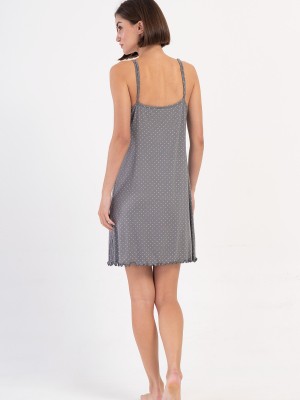 Woman Gray Viscon V Neck Lace Detail Tunic Woman Gray Viscon V Neck Lace Detail Tunic
