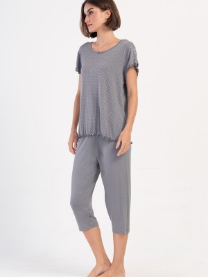 Woman Viscon Big Size Dena Capri Set Woman Viscon Big Size Dena Capri Set